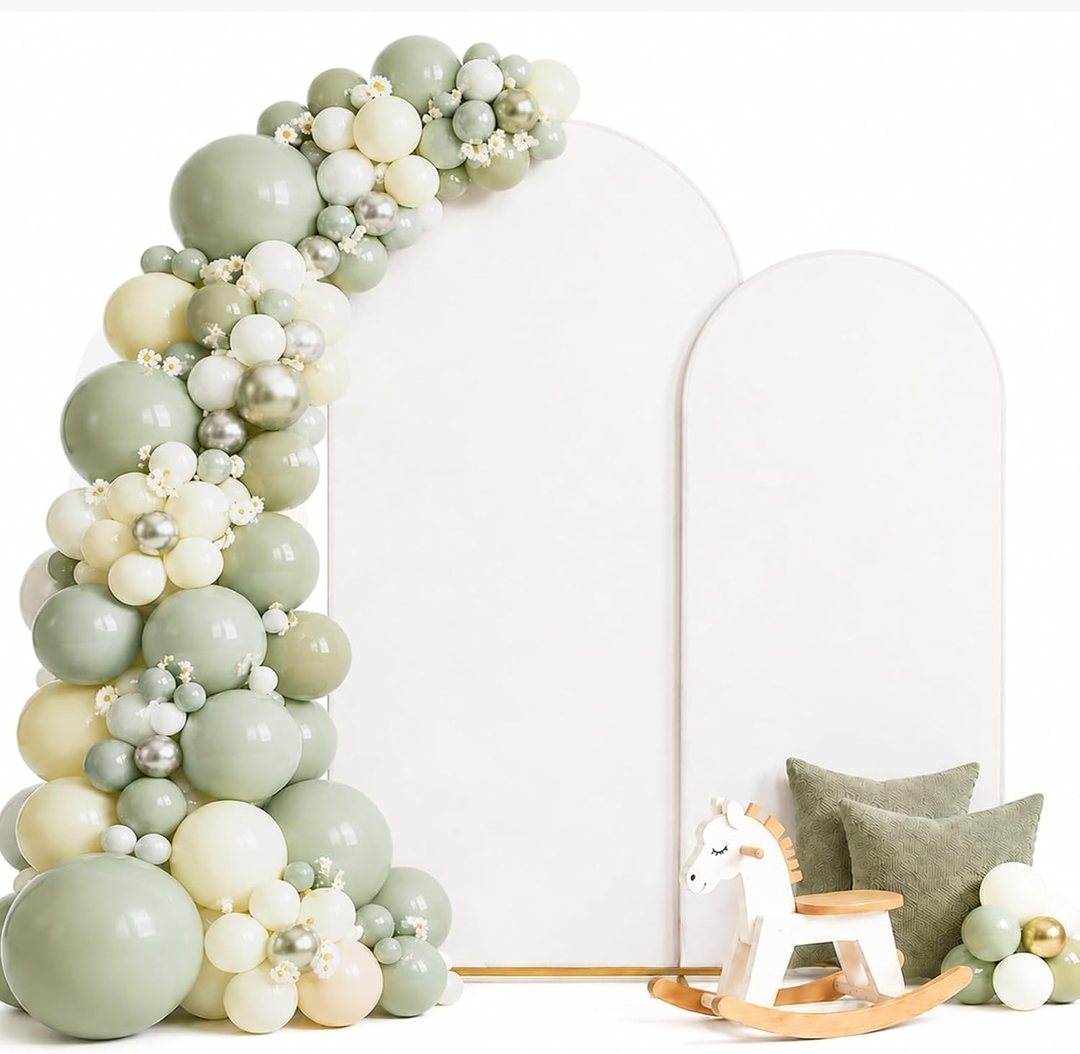 Emart Arch Backdrop Covers Set of 2, 7.2ft,6ft, White — frame 2