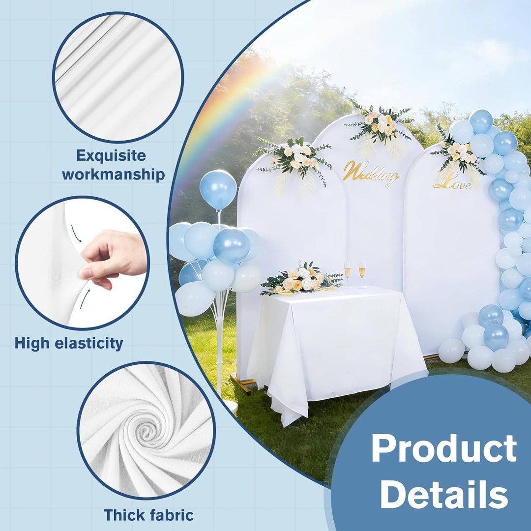Emart Arch Backdrop Covers Set of 3,6ft, 6.6ft, 7.2ft, White — frame 4