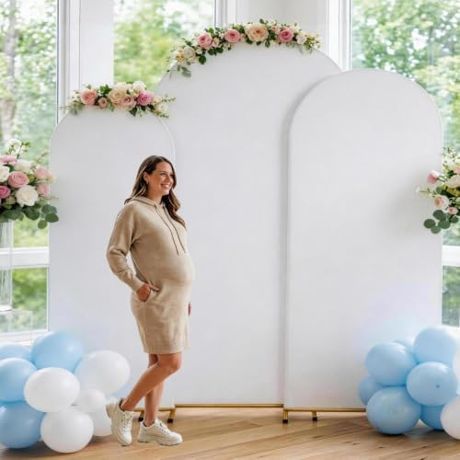 Emart Arch Backdrop Covers Set of 3,6ft, 6.6ft, 7.2ft, White