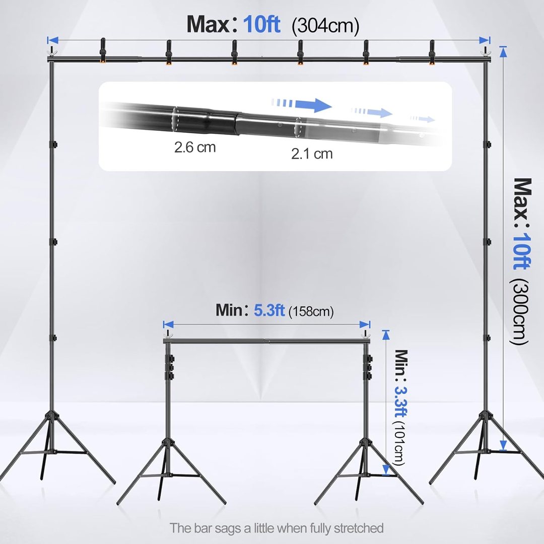 EMART Backdrop Stand 10x10FT Adjustable Back Drop Stand for Party Events — frame 3