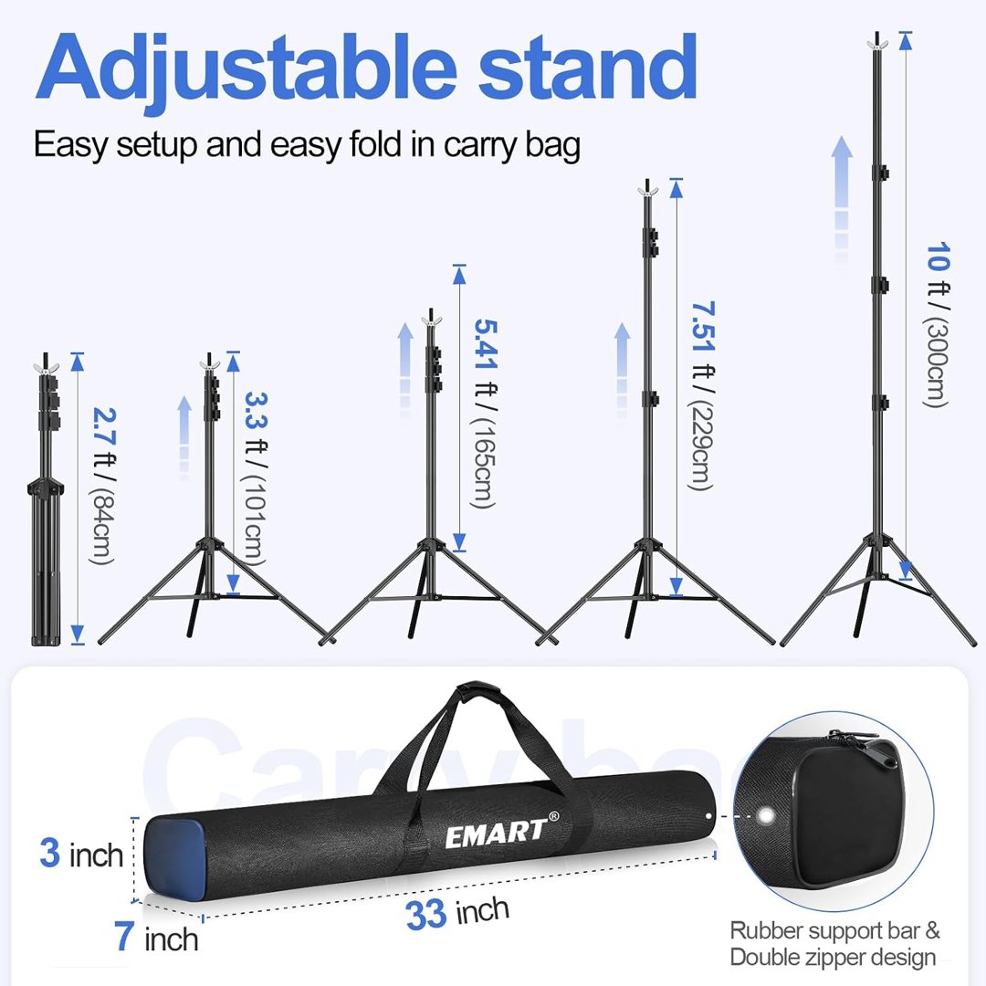 EMART Backdrop Stand 10x10FT Adjustable Back Drop Stand for Party Events — frame 4