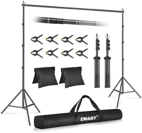 EMART Backdrop Stand 10x10FT Adjustable Back Drop Stand for Party Events