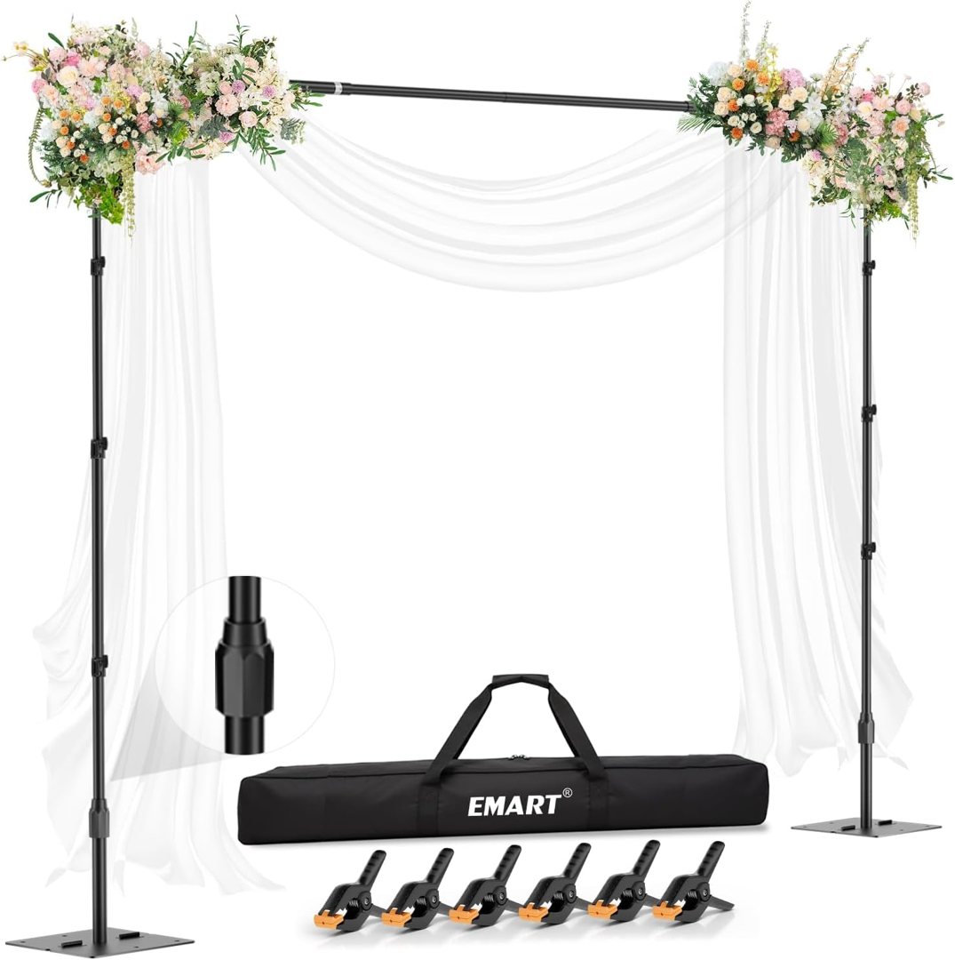 EMART Backdrop Stand, 10x10ft Background Stand with Heavy Duty Flat Base — frame 2