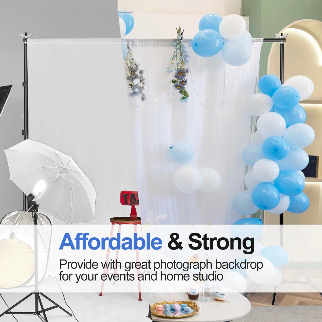 EMART Backdrop Stand 10x10ft(WxH) Adjustable Background Stand Support kit+16"X16" 85W LED Softbox Lighting Kit — frame 3