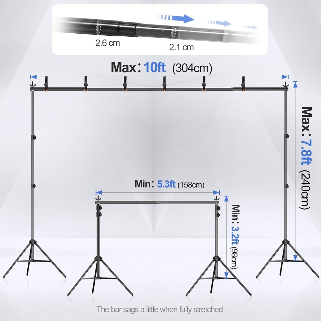 EMART Backdrop Stand 10x7.8FT Adjustable Back Drop Stand for Party Events — frame 3