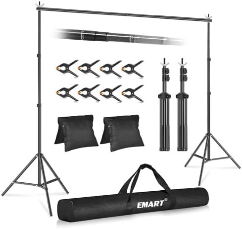 EMART Backdrop Stand 10x7.8FT Adjustable Back Drop Stand for Party Events