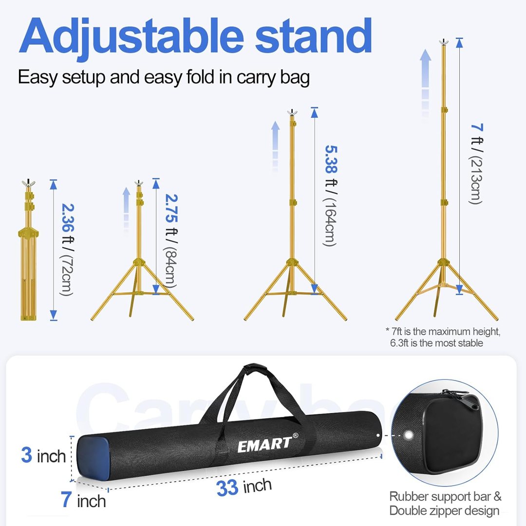 EMART Backdrop Stand 10x7FT Adjustable Back Drop Stand for Party -Gold — frame 4