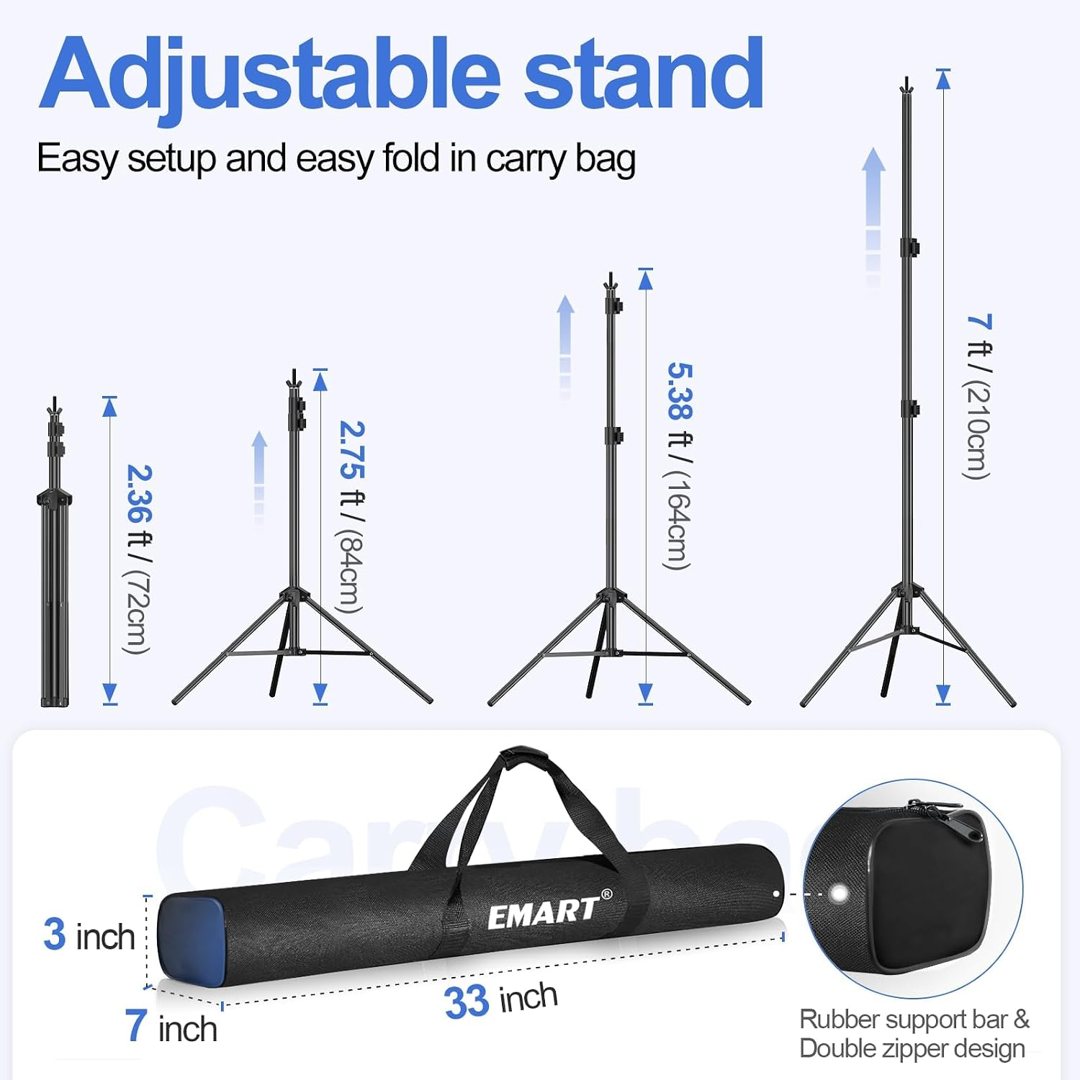 EMART Backdrop Stand 10x7FT Adjustable Back Drop Stand for Party Photoshoot — frame 4