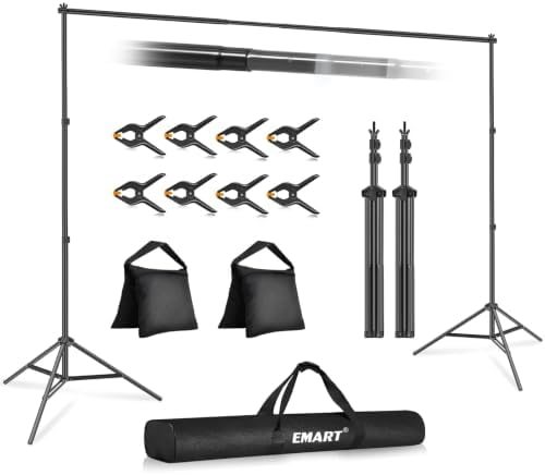 EMART Backdrop Stand 10x7FT Adjustable Back Drop Stand for Party Photoshoot