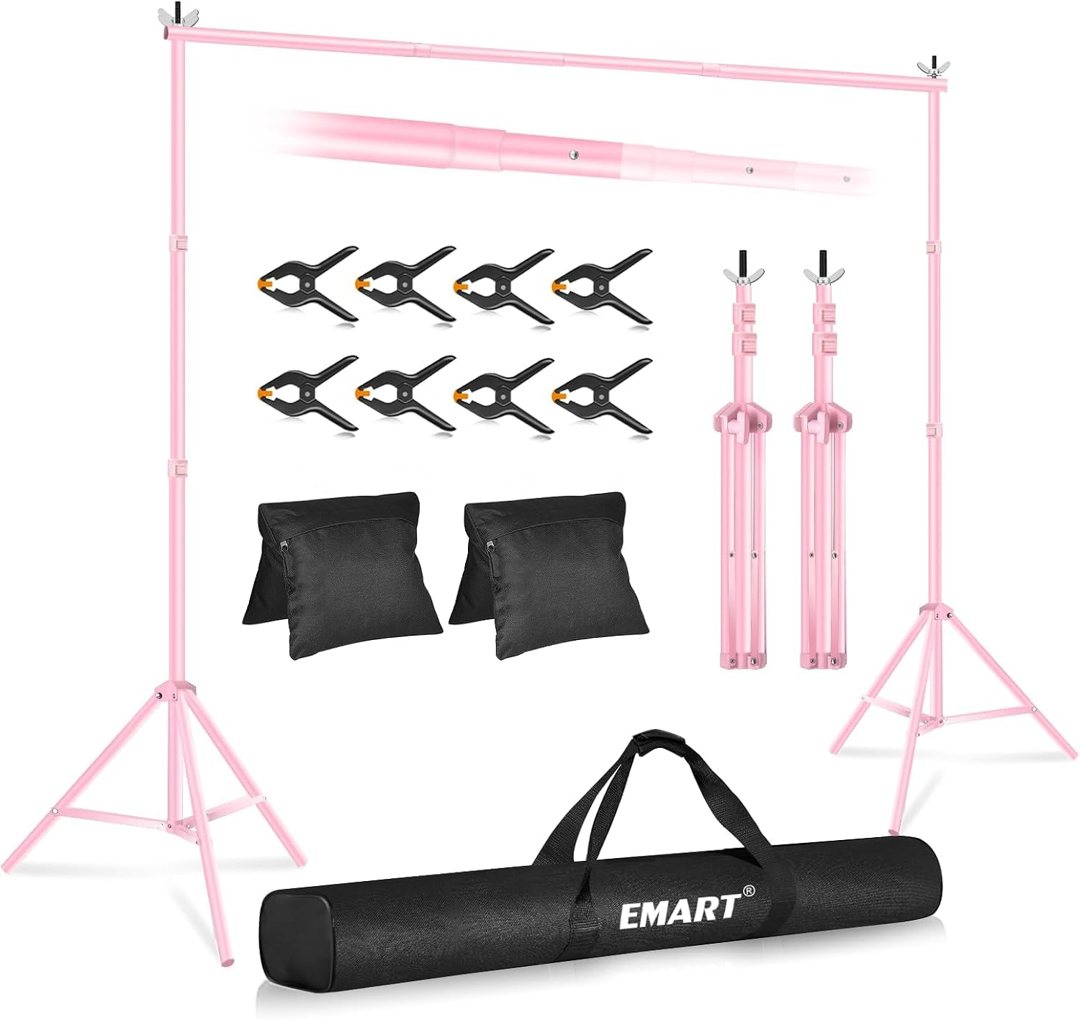 EMART Backdrop Stand 10x7FT Adjustable Back Drop Stand for Party -Pink — frame 2