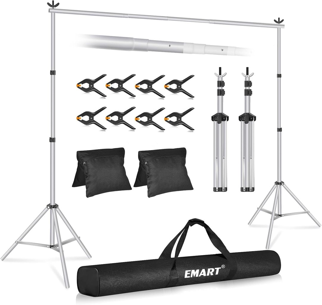EMART Backdrop Stand 10x7FT Adjustable Back Drop Stand for Party -Silver — frame 2