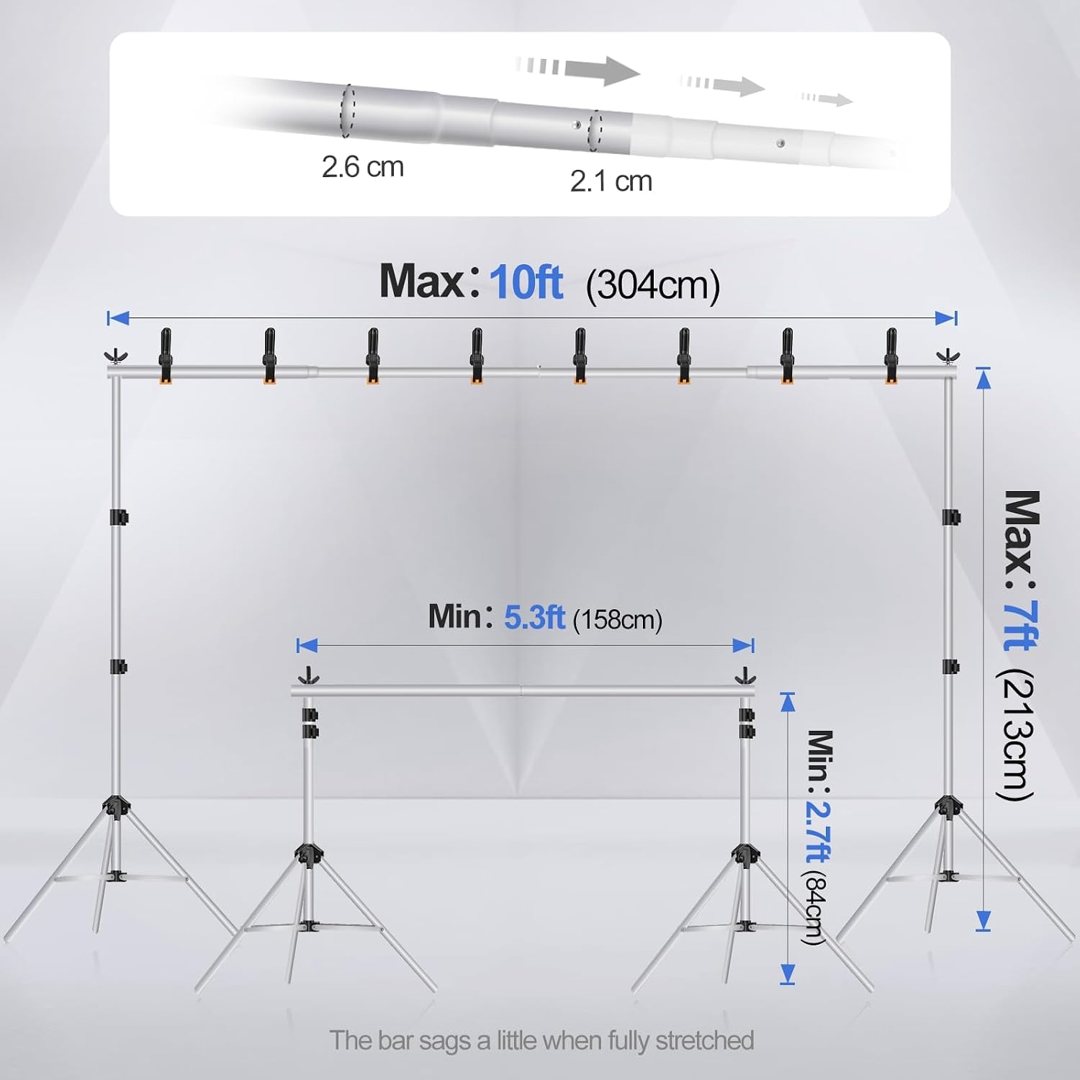 EMART Backdrop Stand 10x7FT Adjustable Back Drop Stand for Party -Silver — frame 4