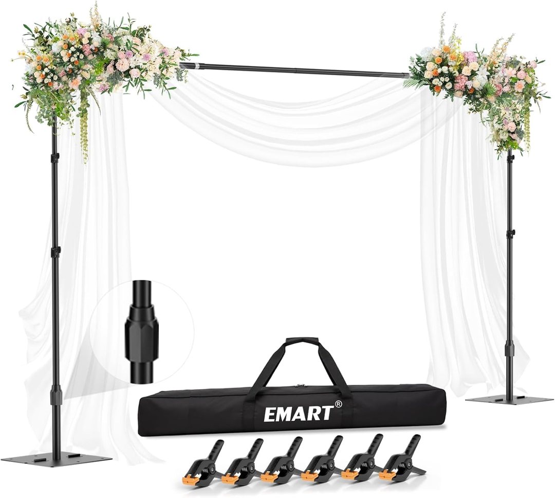 EMART Backdrop Stand, 10x7ft Background Stand with Heavy Duty Flat Base — frame 2