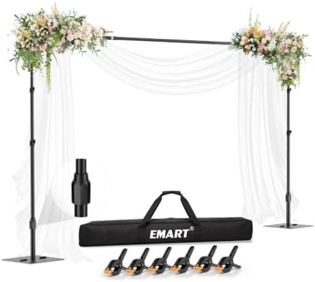EMART Backdrop Stand, 10x7ft Background Stand with Heavy Duty Flat Base