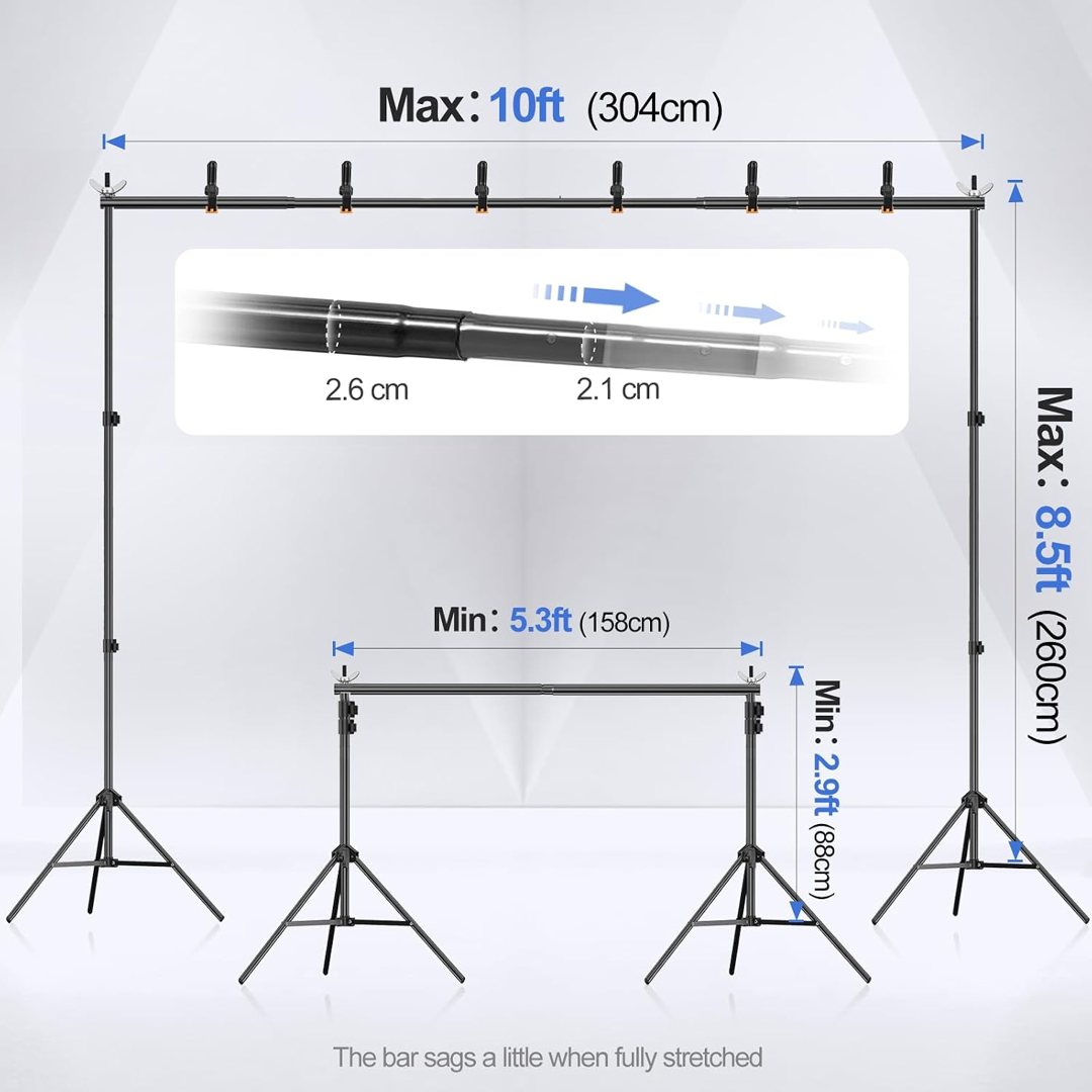 EMART Backdrop Stand 10x8.5FT Adjustable Back Drop Stand for Party Events — frame 3