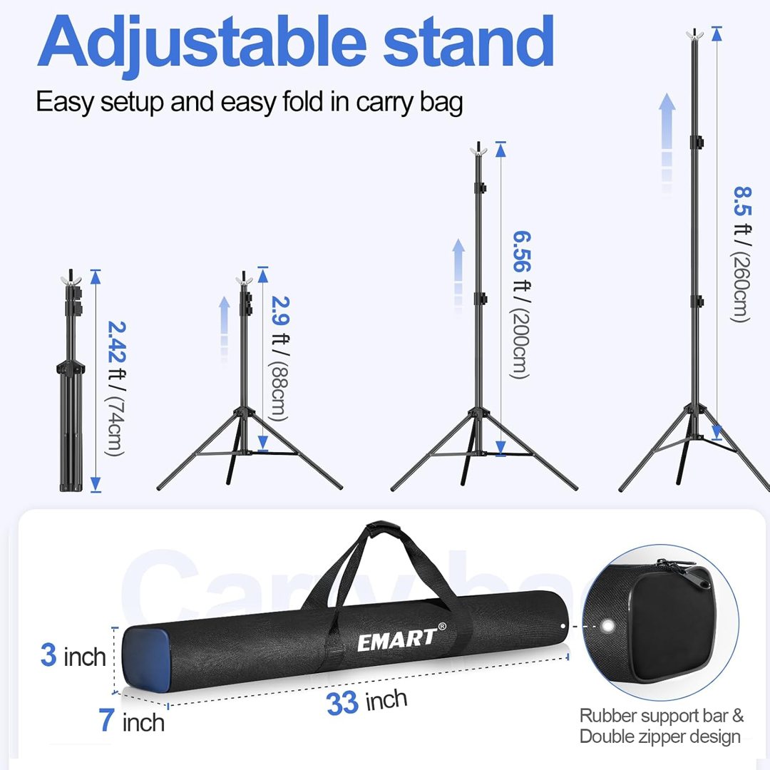 EMART Backdrop Stand 10x8.5FT Adjustable Back Drop Stand for Party Events — frame 4