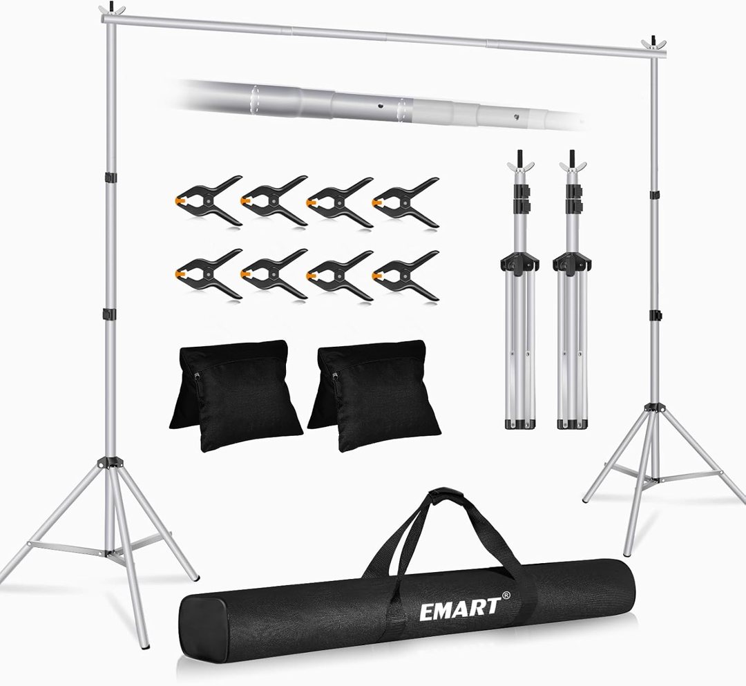 EMART Backdrop Stand 10x8.5FT Adjustable Back Drop Stand for Party -Silver — frame 2