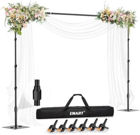 EMART Backdrop Stand, 10x8.5ft Background Stand with Heavy Duty Flat Base
