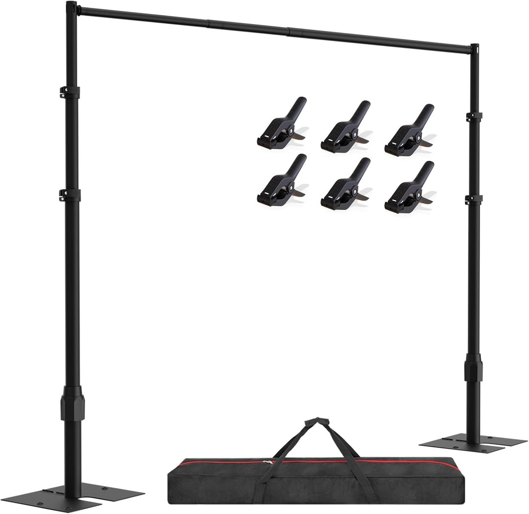 EMART Backdrop Stand Heavy Duty 10x10Ft Adjustable Pipe and Drape Kit-Black — frame 2