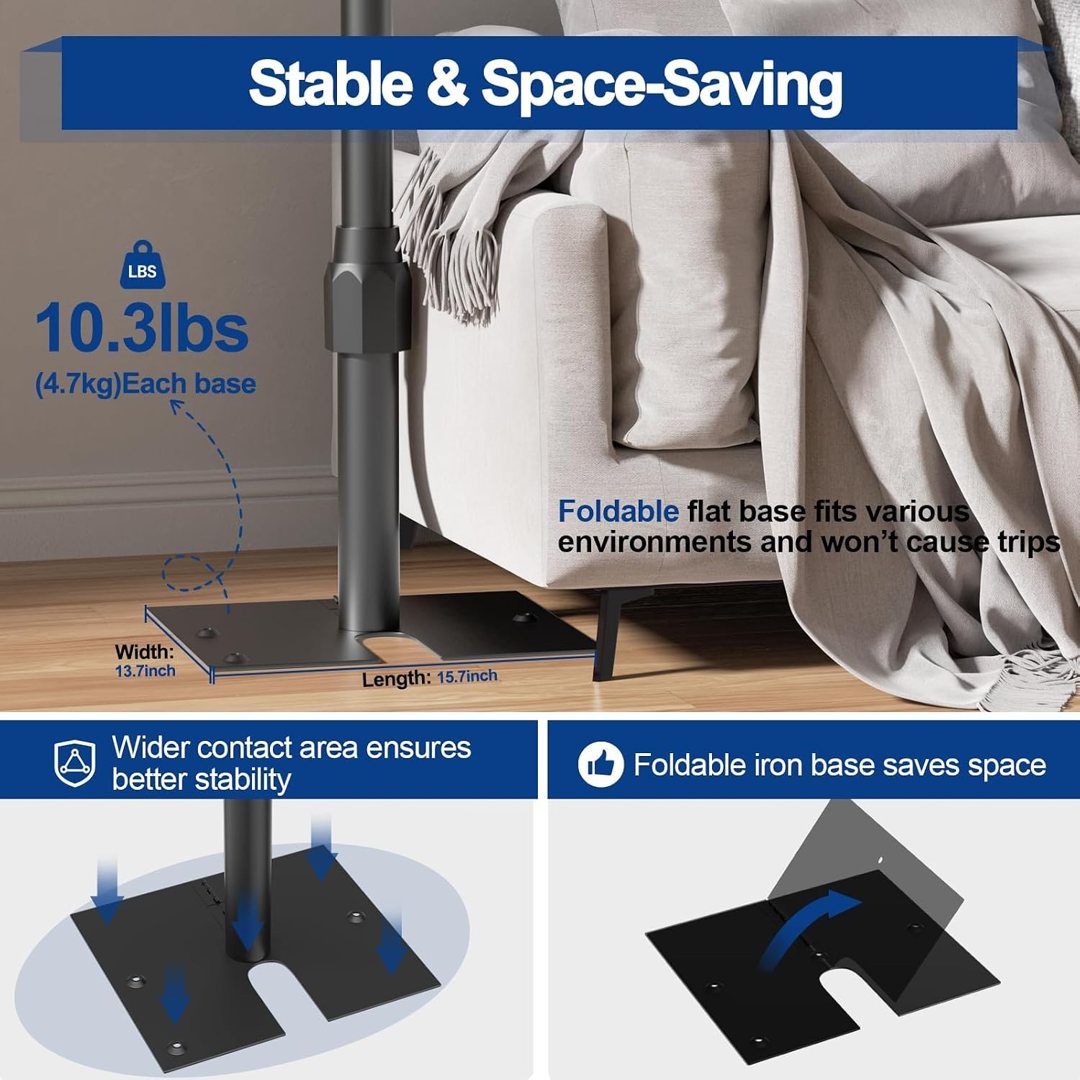EMART Backdrop Stand Heavy Duty 10x10Ft Adjustable Pipe and Drape Kit-Black — frame 5