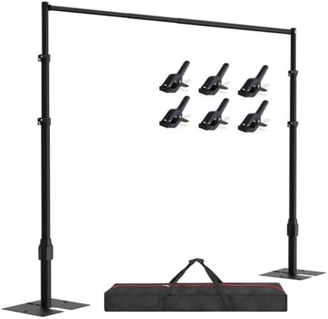 EMART Backdrop Stand Heavy Duty 10x10Ft Adjustable Pipe and Drape Kit-Black