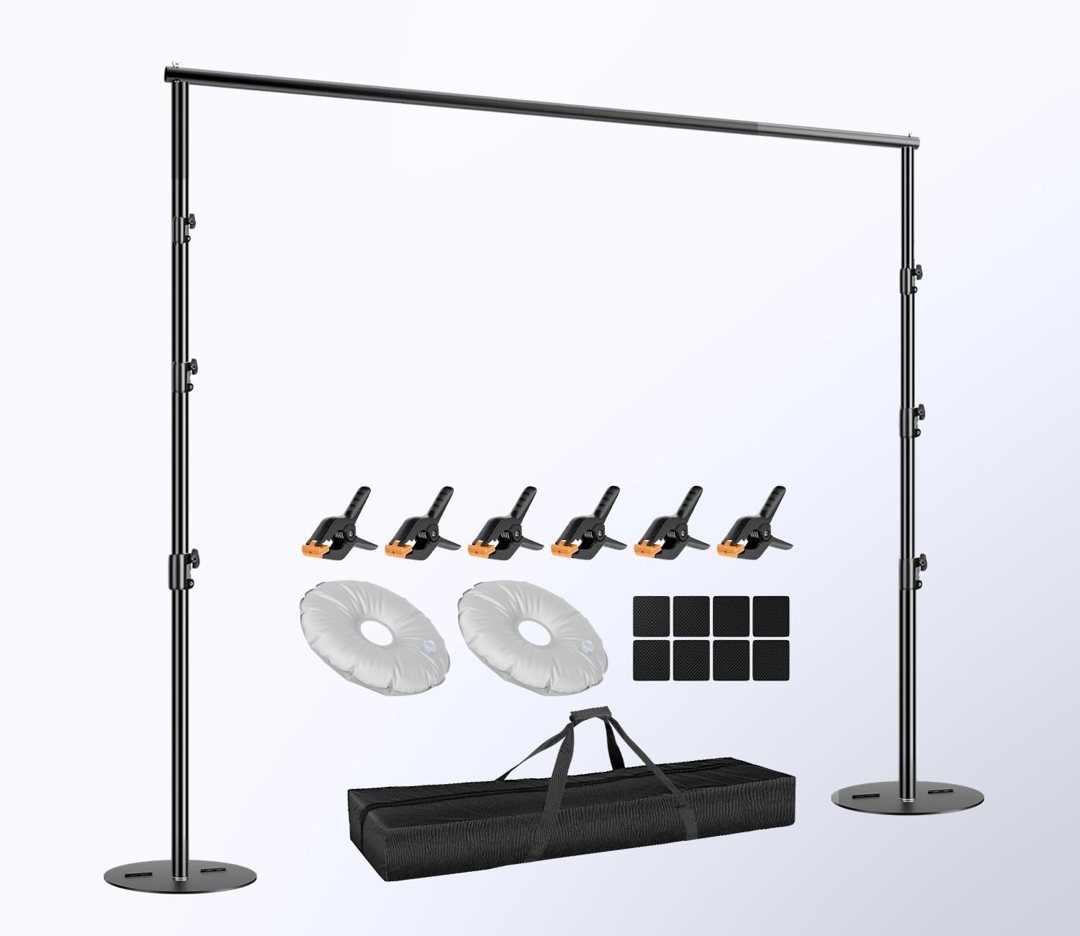 EMART Backdrop Stand Heavy Duty 10x10ft Adjustable Pipe and Drape Stand — frame 2