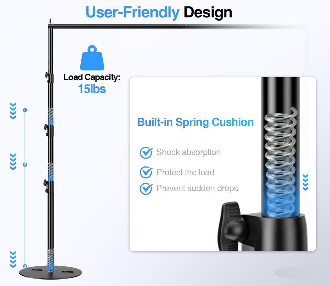 EMART Backdrop Stand Heavy Duty 10x10ft Adjustable Pipe and Drape Stand — frame 4