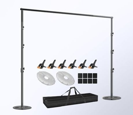 EMART Backdrop Stand Heavy Duty 10x10ft Adjustable Pipe and Drape Stand