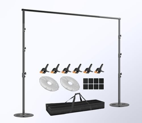 EMART Backdrop Stand Heavy Duty 10x10ft Adjustable Pipe and Drape Stand