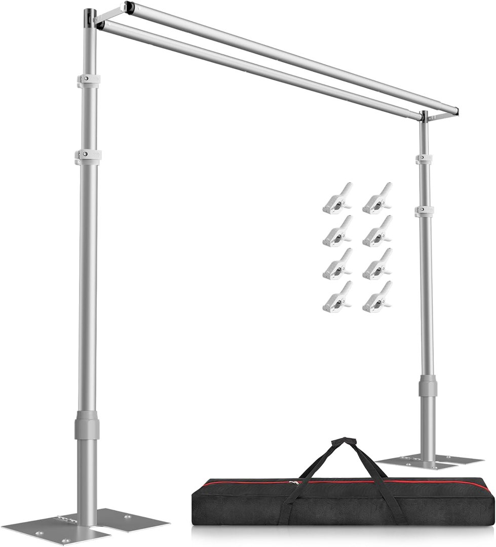 EMART Backdrop Stand Heavy Duty 10x10Ft Double Crossbar Pipe and Drape — frame 2