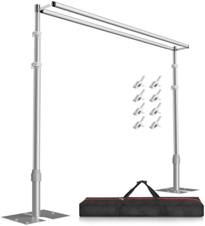 EMART Backdrop Stand Heavy Duty 10x10Ft Double Crossbar Pipe and Drape