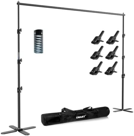 EMART Backdrop Stand Heavy Duty, 10x10Ft Pipe and Drape Stand, Adjustable