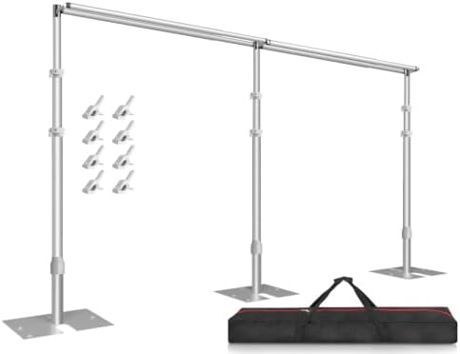 EMART Backdrop Stand Heavy Duty 10x20Ft Double Crossbar Pipe and Drape