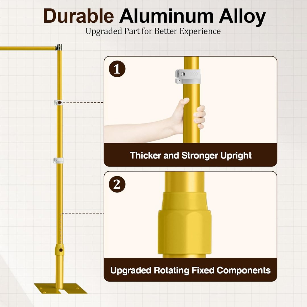 EMART Backdrop Stand Heavy Duty 12x20Ft Adjustable Pipe and Drape Kit-Gold — frame 4