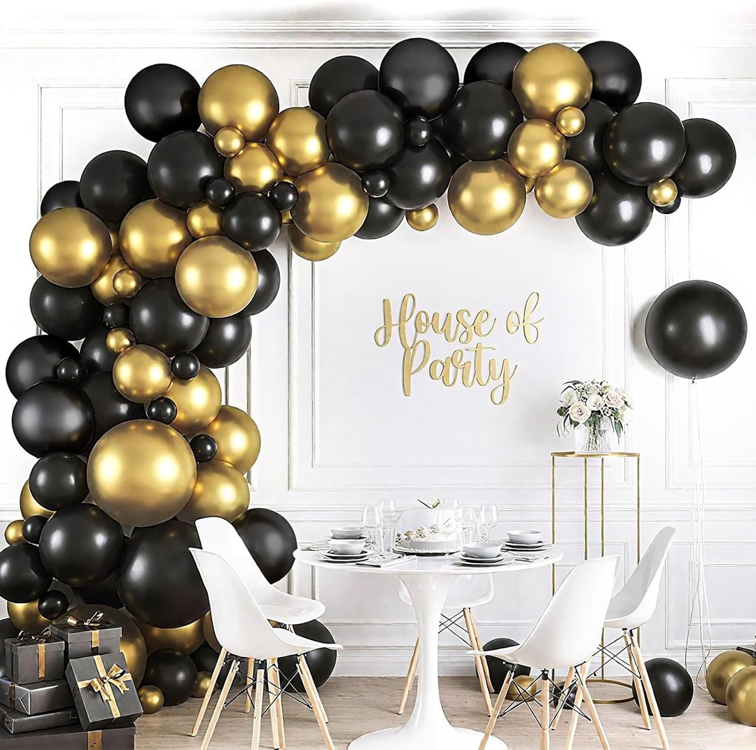 EMART Black and Gold Balloons 12 Inch 60pcs, Latex Balloons for Party — frame 3