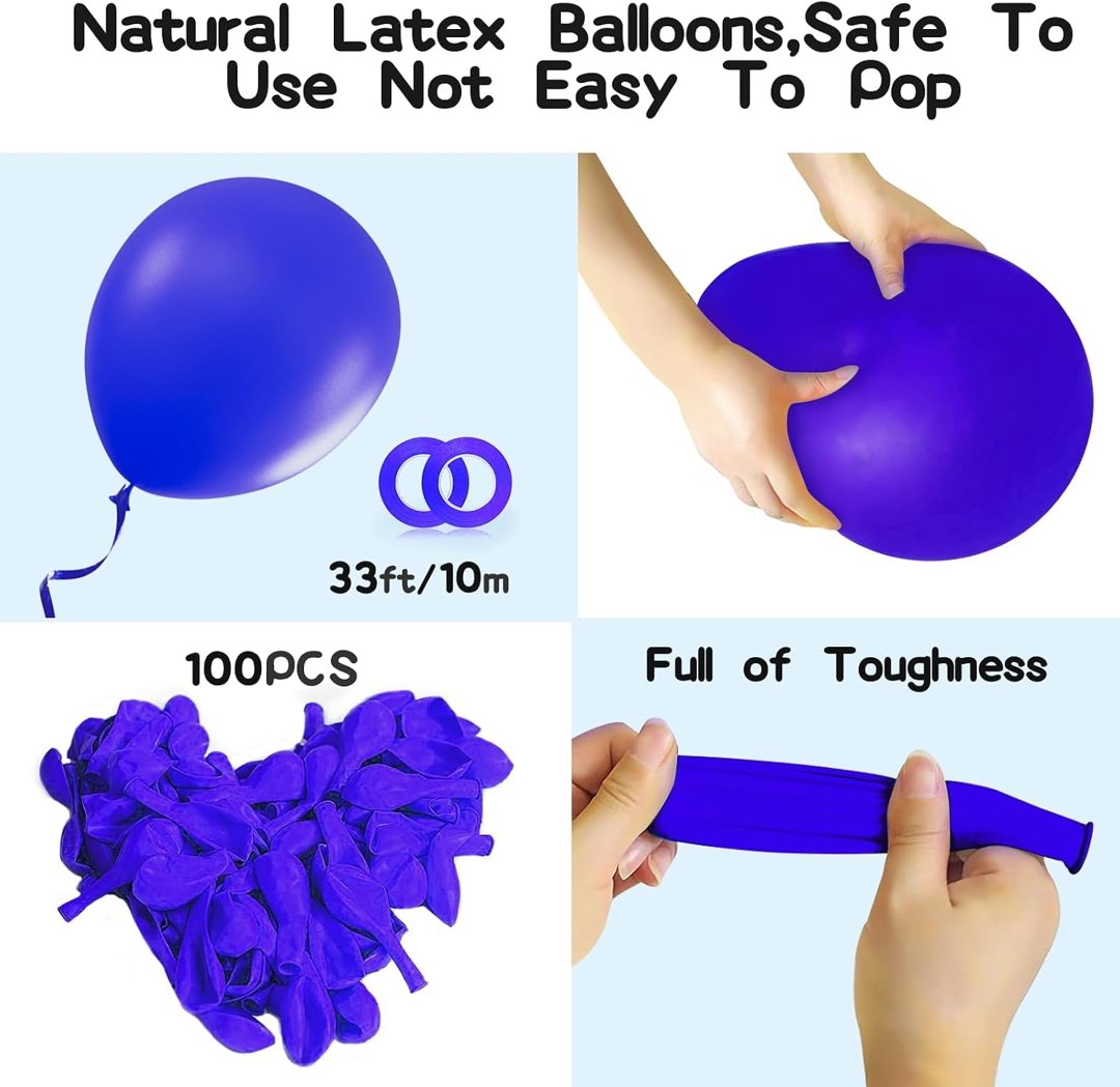 EMART Blue Balloons 12 Inch 100pcs, Latex Balloons for Party(with Ribbon) — frame 4