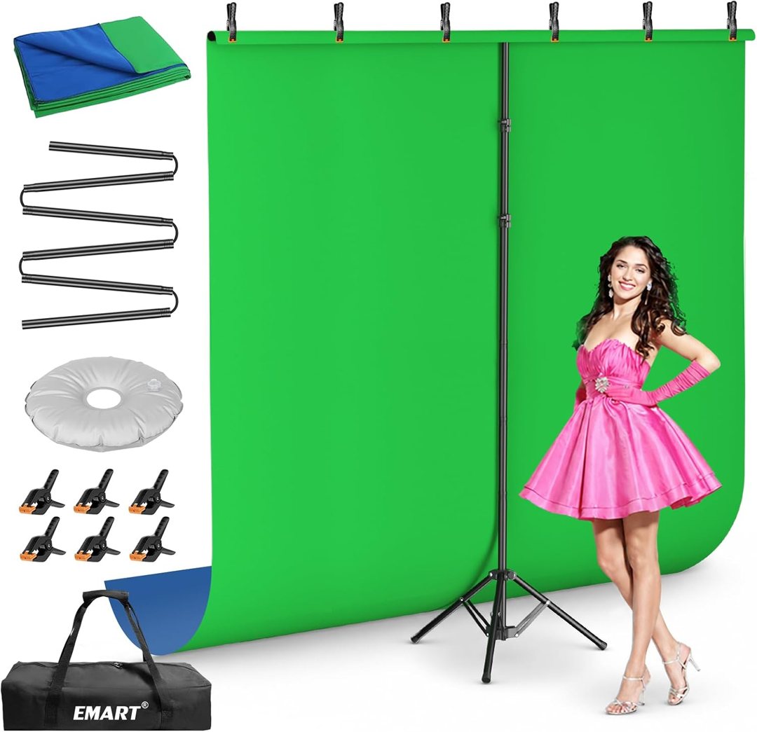EMART Blue Green Screen Backdrop Kit, 7x8ft Portable T-Shape — frame 2