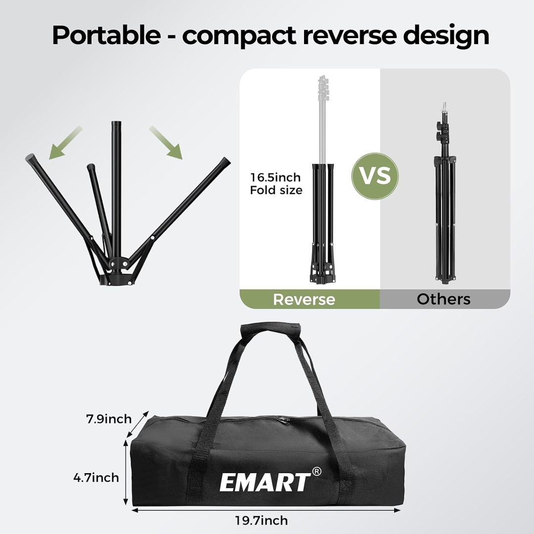 EMART Blue Green Screen Backdrop Kit, 7x8ft Portable T-Shape — frame 3