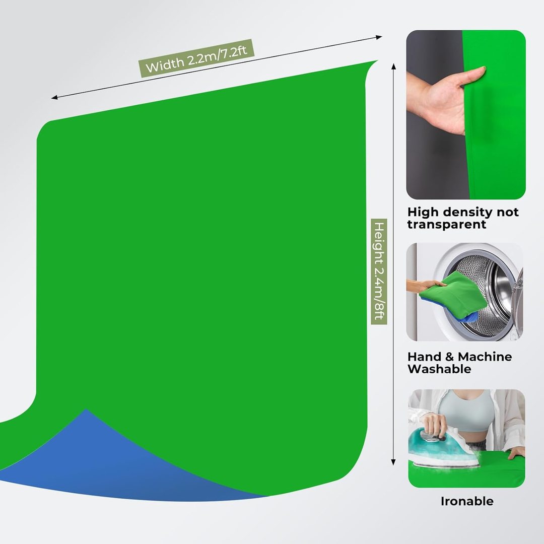 EMART Blue Green Screen Backdrop Kit, 7x8ft Portable T-Shape — frame 5