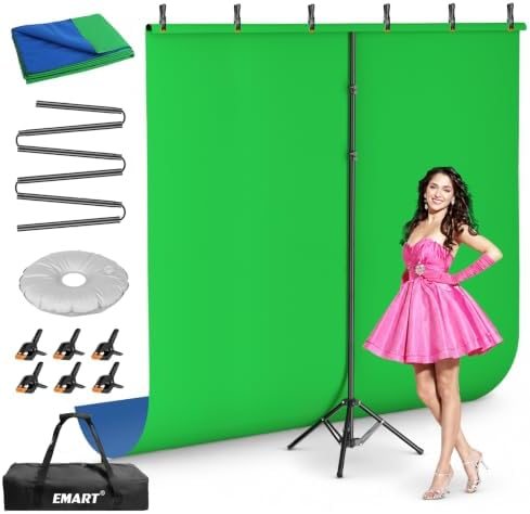 EMART Blue Green Screen Backdrop Kit, 7x8ft Portable T-Shape — frame 1