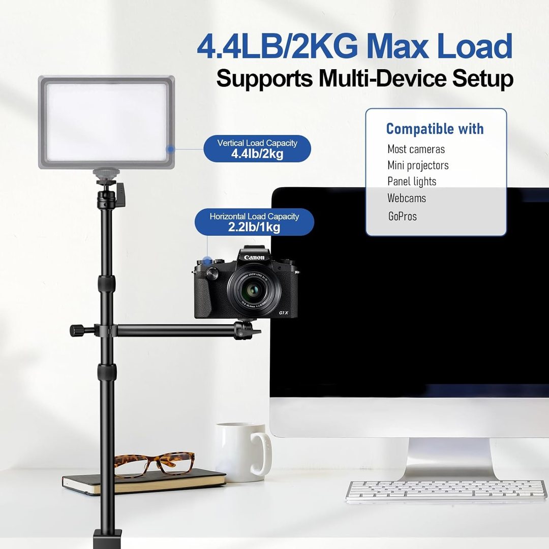 EMART Camera Desk Mount Table Stand, Adjustable Light Stand 15-35'' — frame 3