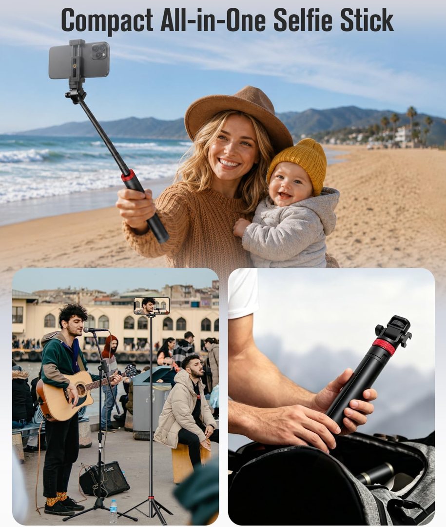 EMART Extendable Aluminum Tripod Stand,81" Portable Adjustable Phone Stand — frame 3