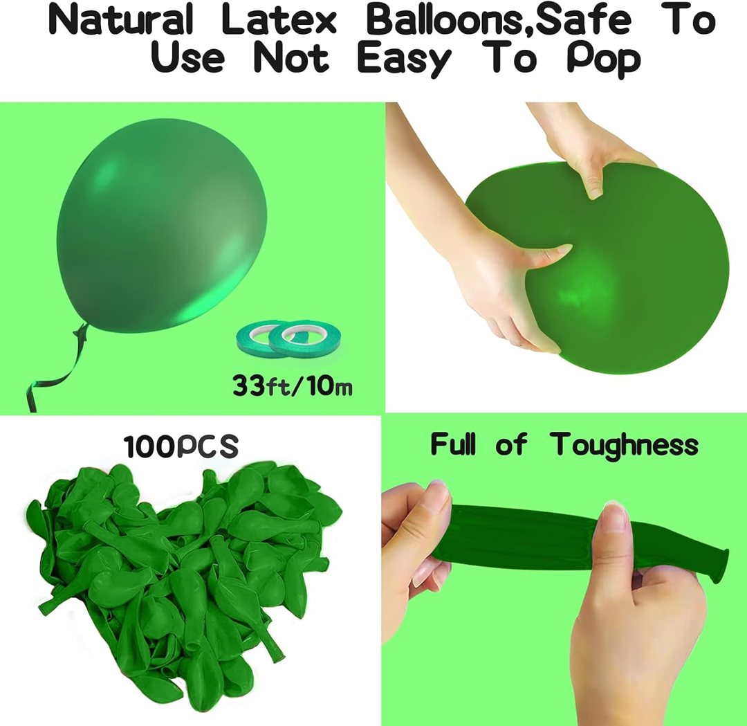 EMART Green Balloons 12 Inch 100pcs, Latex Balloons for Party(with Ribbon) — frame 5