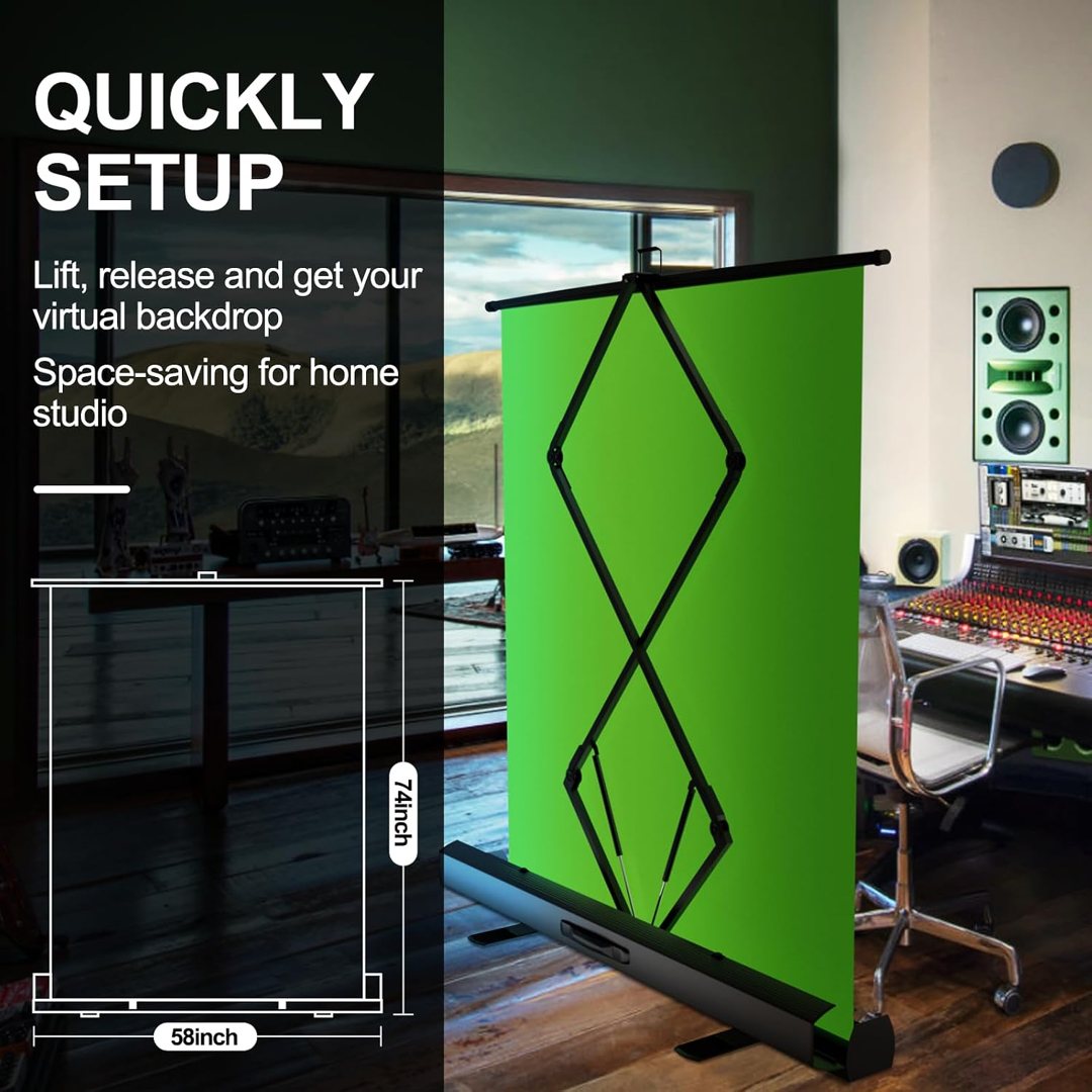 EMART Green Screen, 58x74in Collapsible Chroma Key Panel for Backdrop — frame 3