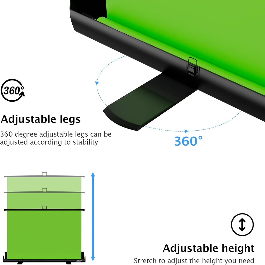 EMART Green Screen, 58x74in Collapsible Chroma Key Panel for Backdrop — frame 4