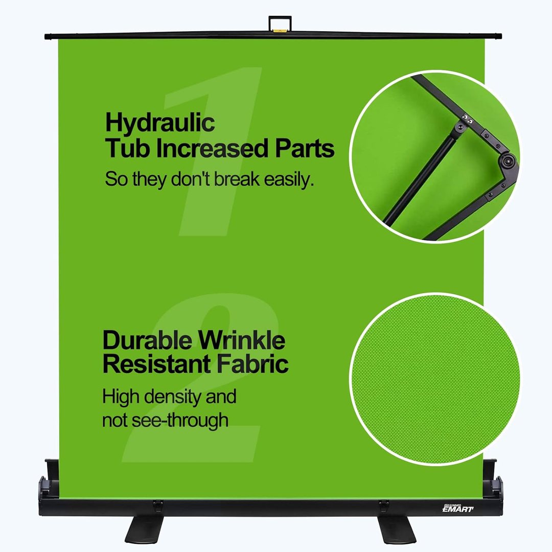EMART Green Screen, 58x74in Collapsible Chroma Key Panel for Backdrop — frame 5