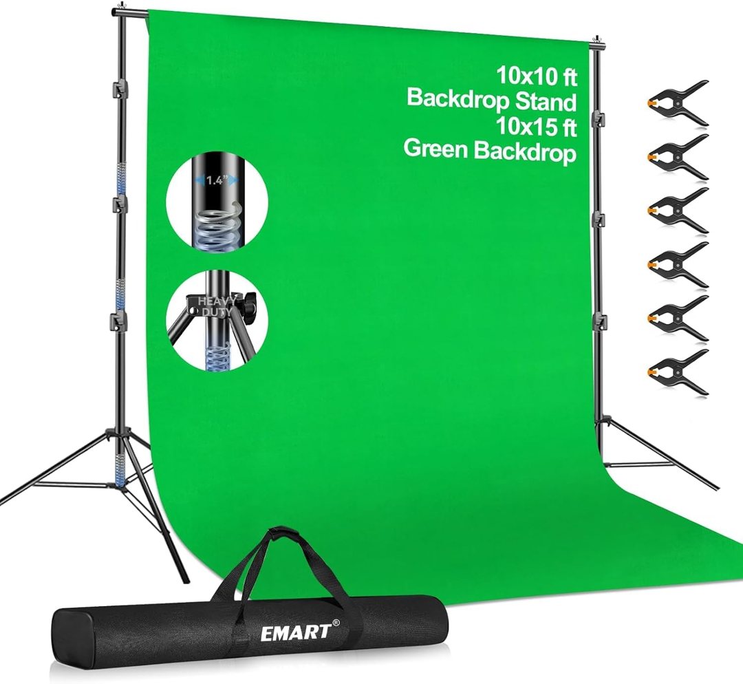 EMART Green Screen Backdrop Kit, 10x10FT Heavy Duty Backdrop Stand Kit — frame 2