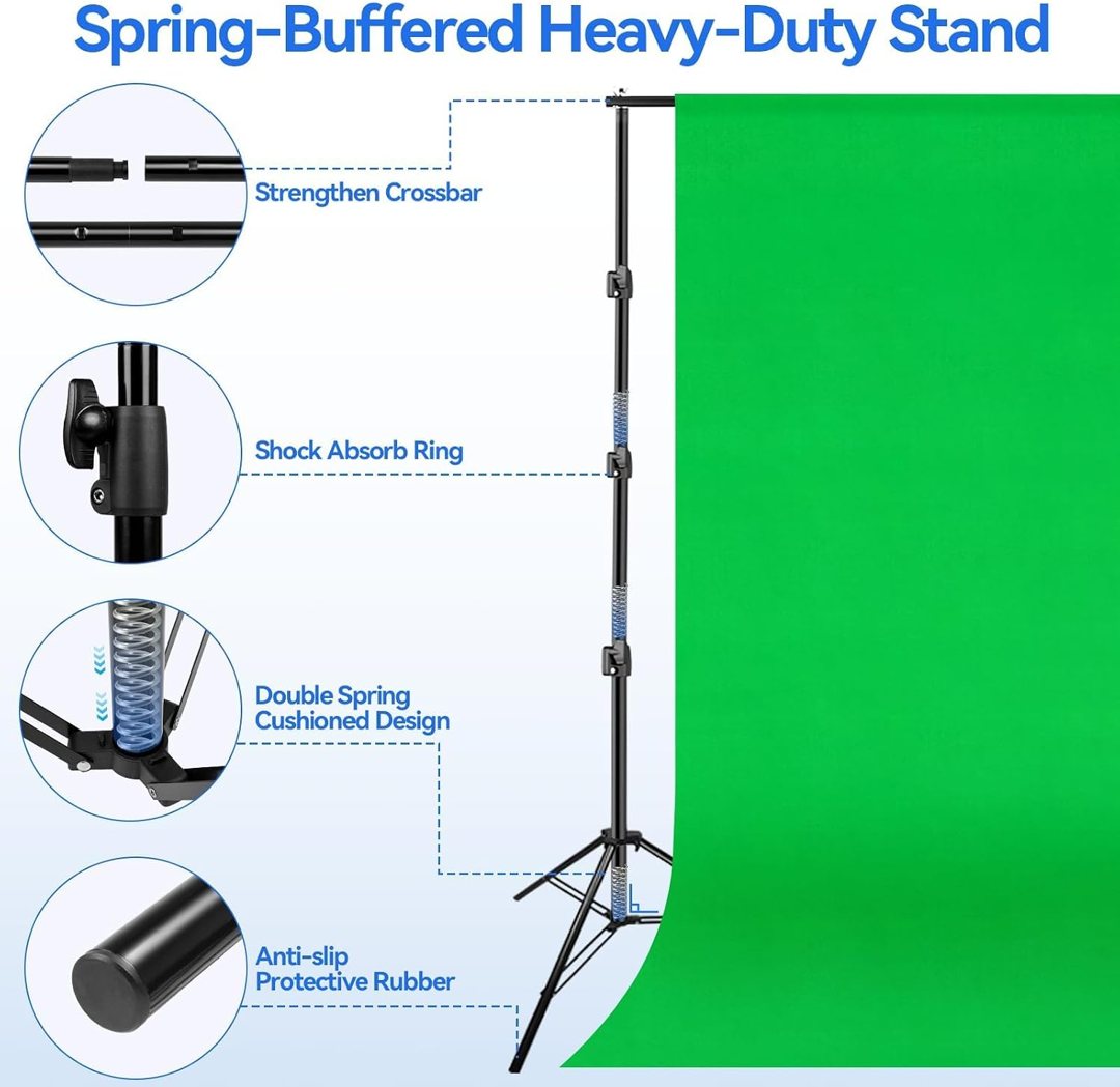 EMART Green Screen Backdrop Kit, 10x10FT Heavy Duty Backdrop Stand Kit — frame 4