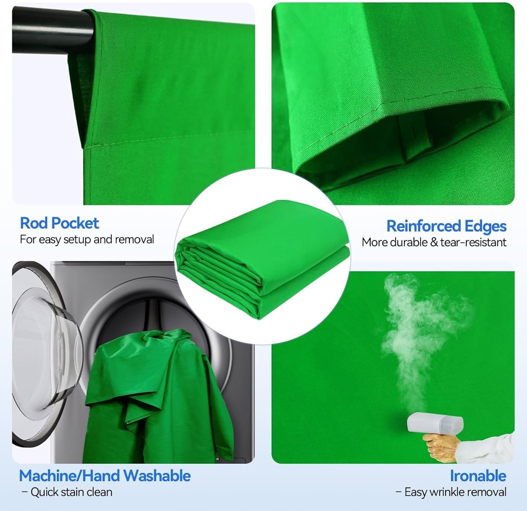 EMART Green Screen Backdrop Kit, 7x10FT back Drop Stand with 6x9FT Backdrop — frame 5