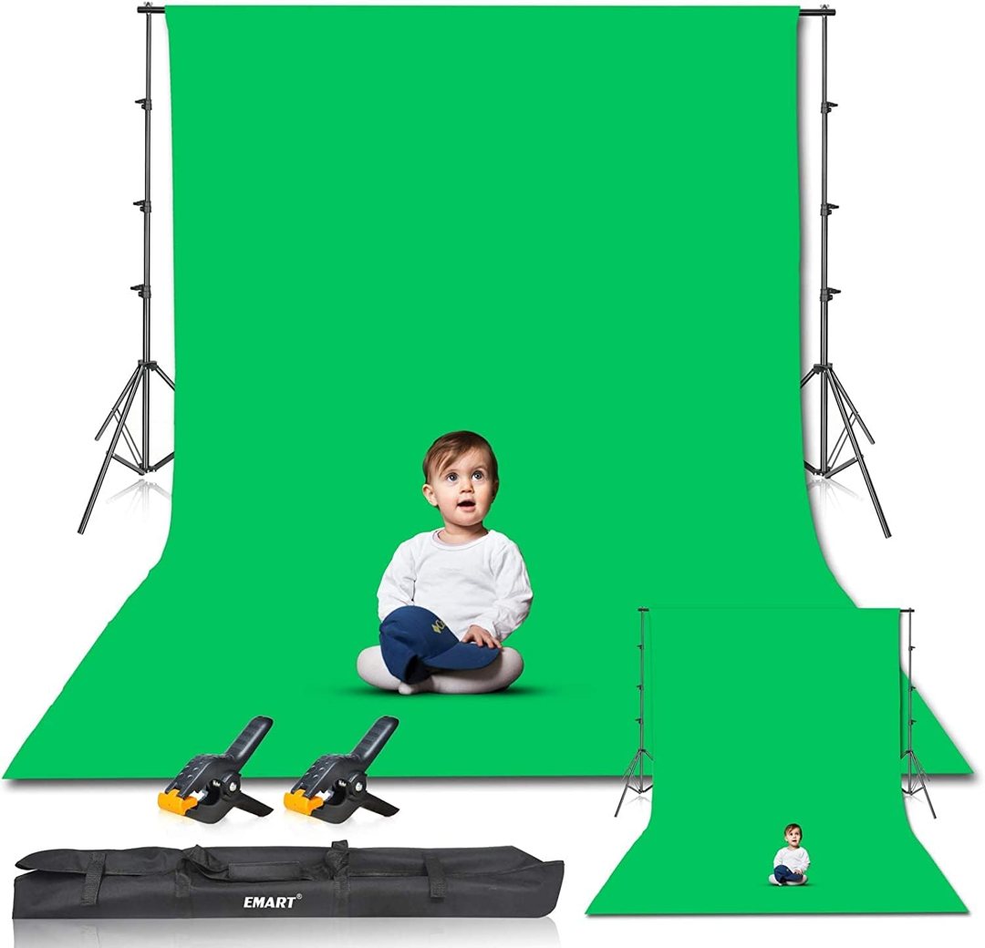 EMART Green Screen Backdrop Kit, 8.5x10FT Stand with 10x12FT Backdrop — frame 3
